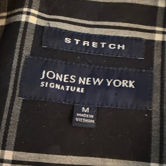 Jones New York Black and Cream Plaid Top - Picture 3 of 3